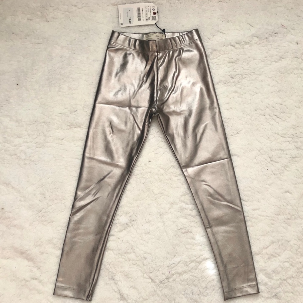 Silver Metallic Leggings